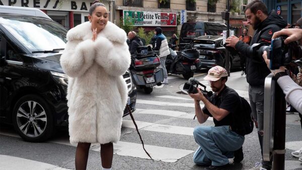 Streetstyle mode. Fluffy coats