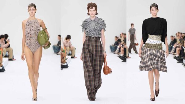 Acne Studios lente zomer 2025: surrealistisch thuis op de catwalk. Photo courtesy of Acne Studios